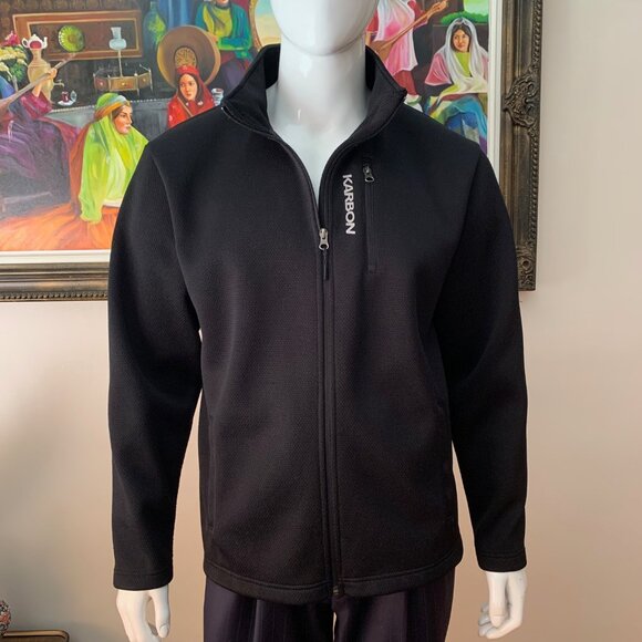 KARBON Performance Men's Black Activewear Sweater Jacket - Picture 4 of 11